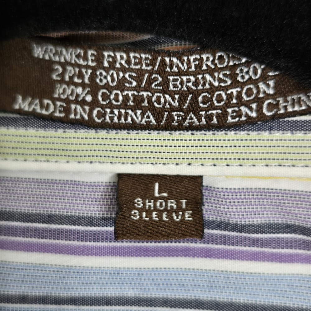 Forsyth Of Canada, Inc Striped Men's Size Large Button Up 100% Cotton Shirt - Picture 3 of 6
